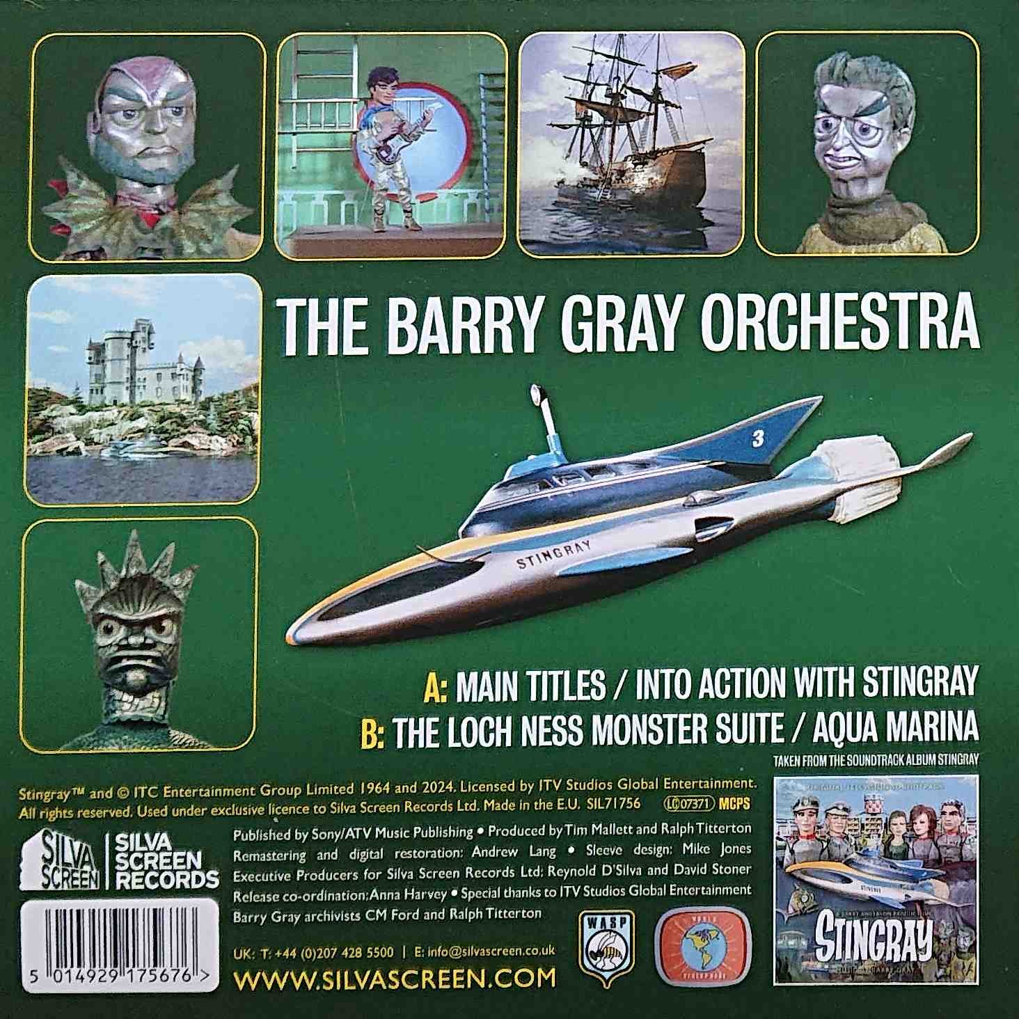SIL7 1756 Stingray The Barry Gray Orchestra from ITV, Channel 4 and Channel 5 library Back cover of SIL7 1756